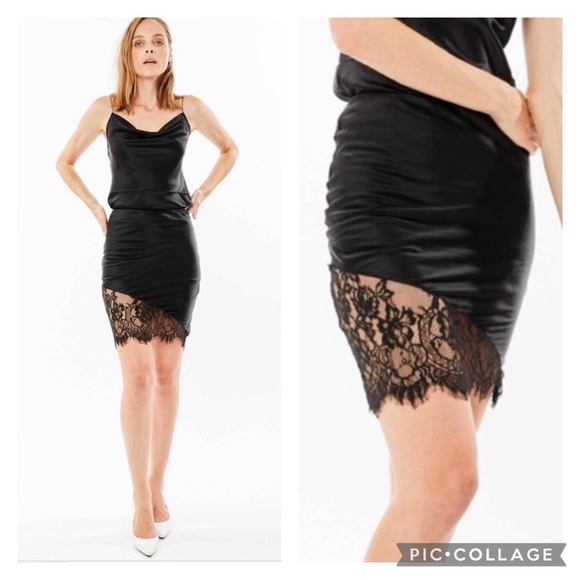 GENERATION LOVE Emerson Black Silk Lace Skirt M - Picture 7 of 11